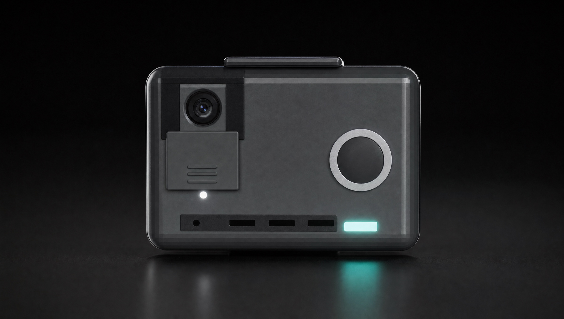 LUMEN PIN design concept, sliding cover open, camera visible